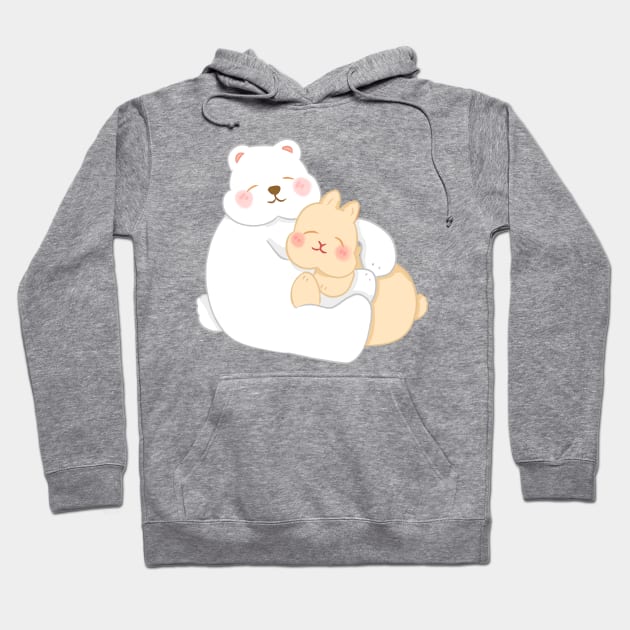 Snuggle Bear Rabbit | Bunniesmee valentine day Hoodie by GambarGrace